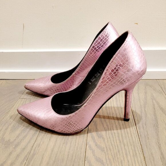 2/$20 Y2K Shiny Pink High Heels Shoes US 7.5 - Picture 2 of 13